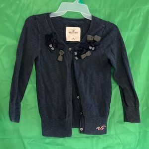 Hollister sweater, buttons up, dark blue